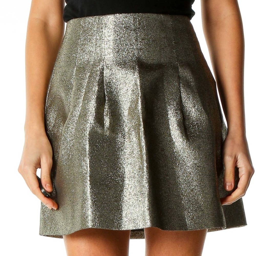 Madewell Silver Chic A-Line Skirt - Picture 2 of 4
